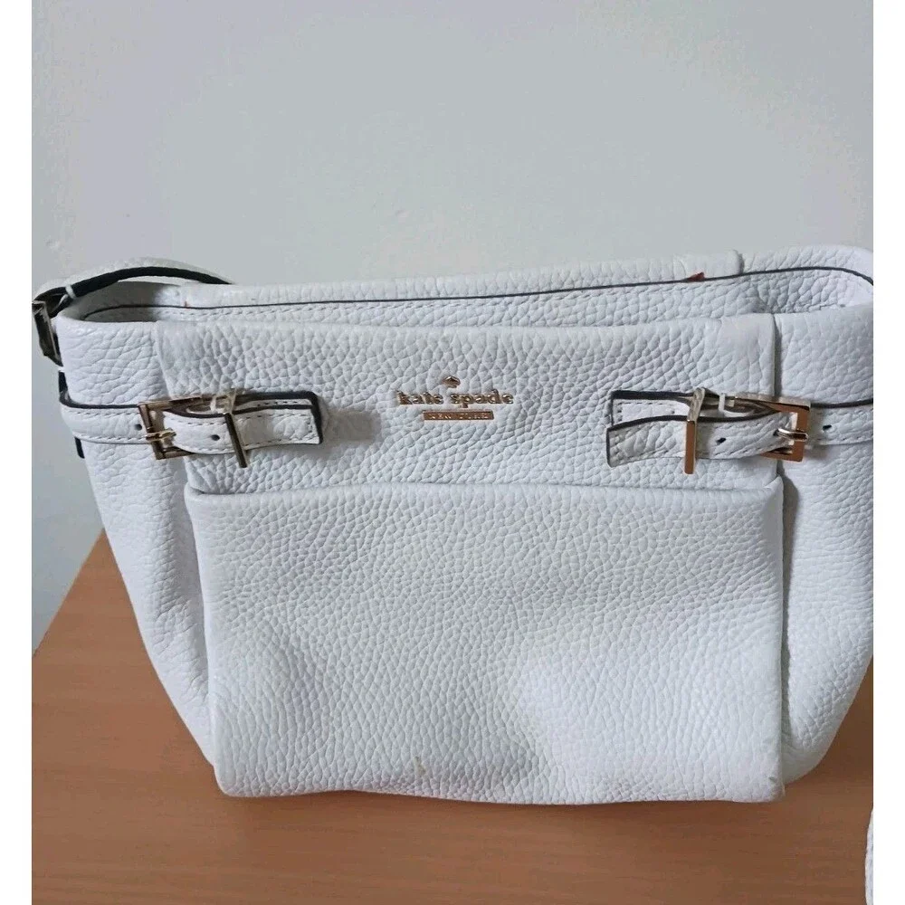 Kate Spade Holden Street Crossbody‎ Bag Pebbled Leather Ivory Satchel